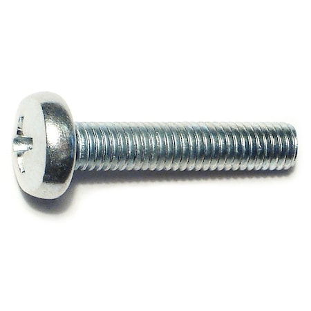 Midwest Fastener M5-0.80 x 25 mm Phillips Pan Machine Screw, Zinc Plated Steel, 25 PK 72485
